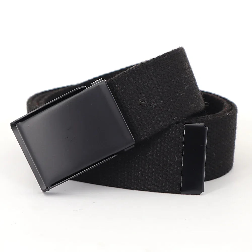 Ceinture Réversible en Toile Avec Boucle Décontractée