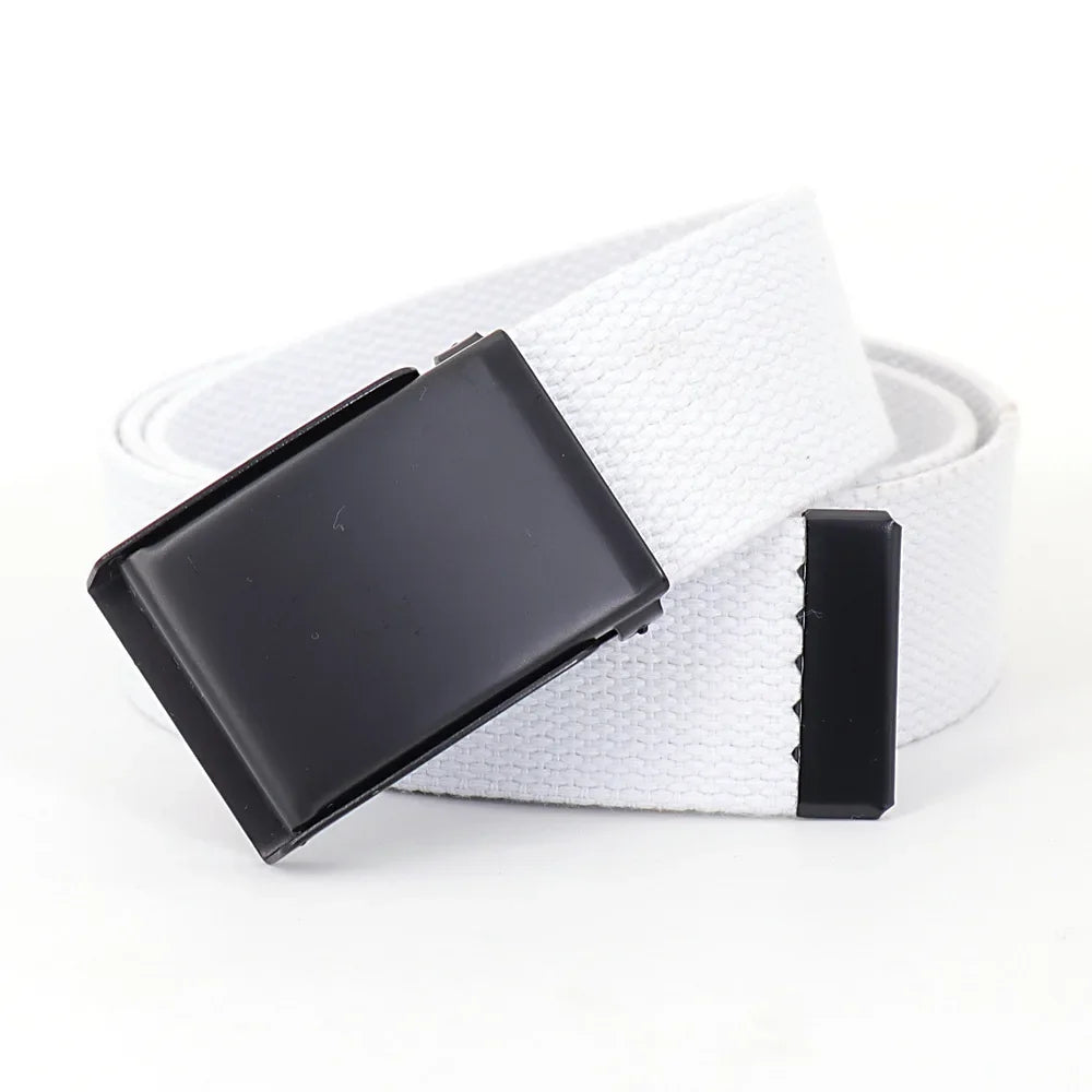 Ceinture Réversible en Toile Avec Boucle Décontractée