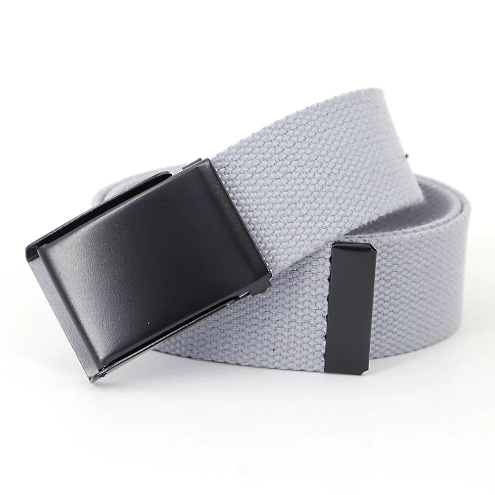 Ceinture Réversible en Toile Avec Boucle Décontractée
