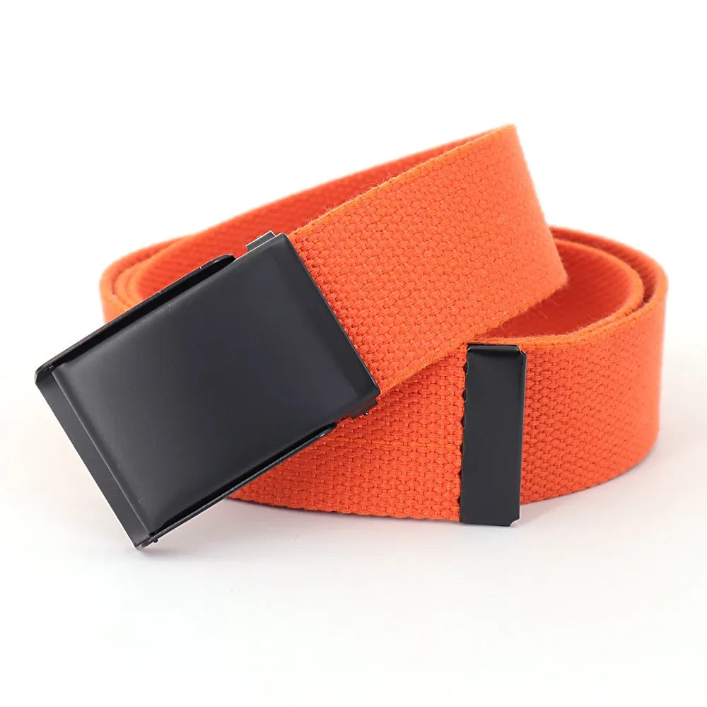 Ceinture Réversible en Toile Avec Boucle Décontractée