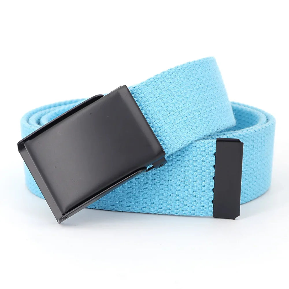 Ceinture Réversible en Toile Avec Boucle Décontractée