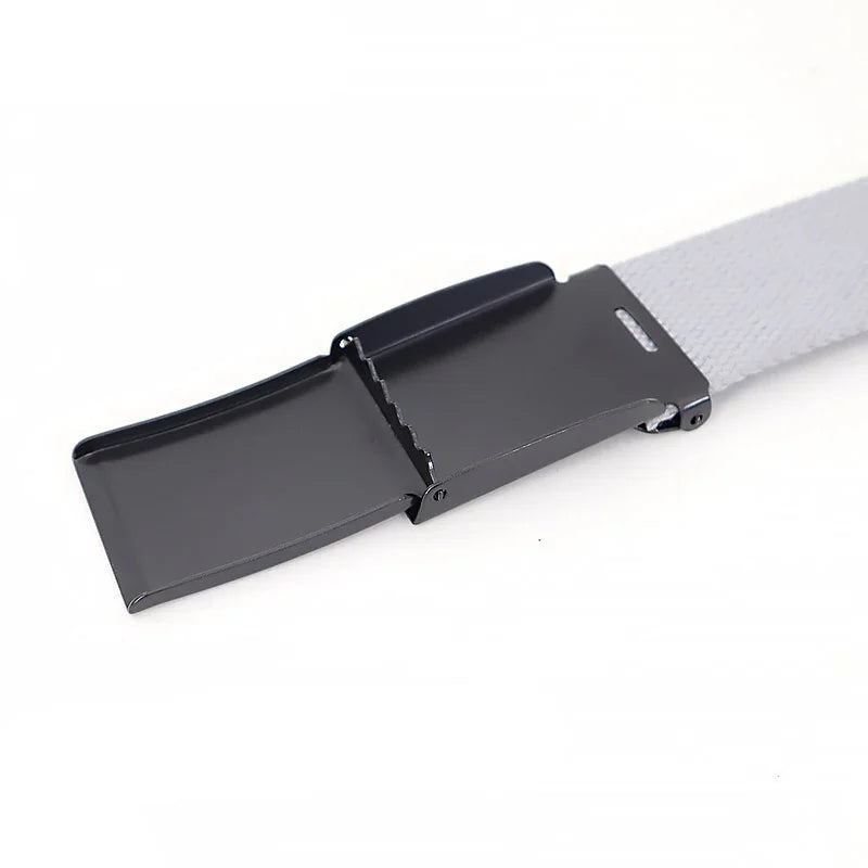 Ceinture Réversible en Toile Avec Boucle Décontractée