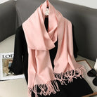 Écharpe Pashmina Polyester Épaisse Avec Franges pour Femme Hiver
