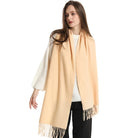 Écharpe Pashmina Polyester Épaisse Avec Franges pour Femme Hiver