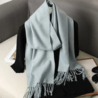 Écharpe Pashmina Polyester Épaisse Avec Franges pour Femme Hiver