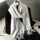 Écharpe Pashmina Polyester Épaisse Avec Franges pour Femme Hiver