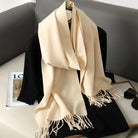 Écharpe Pashmina Polyester Épaisse Avec Franges pour Femme Hiver