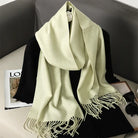Écharpe Pashmina Polyester Épaisse Avec Franges pour Femme Hiver