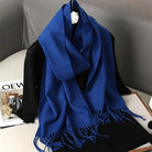 Écharpe Pashmina Polyester Épaisse Avec Franges pour Femme Hiver
