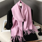Écharpe Pashmina Polyester Épaisse Avec Franges pour Femme Hiver