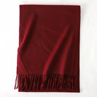 Écharpe Pashmina Polyester Épaisse Avec Franges pour Femme Hiver