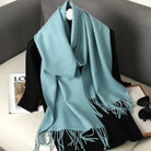Écharpe Pashmina Polyester Épaisse Avec Franges pour Femme Hiver