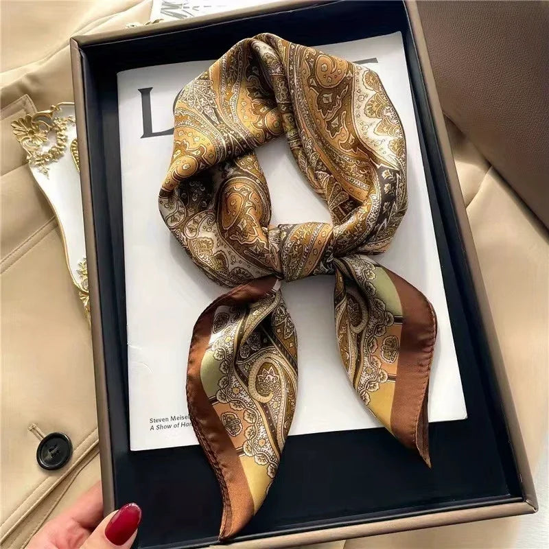 Foulard Carré 70×70 Cm Effet Soie Pashmina Mode