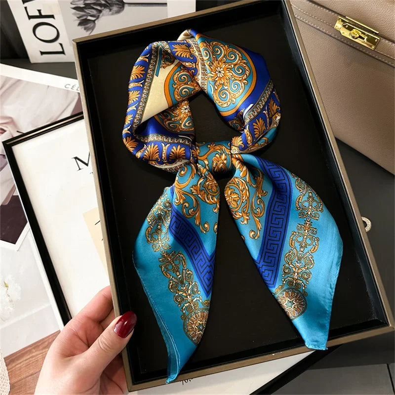 Foulard Carré 70×70 Cm Effet Soie Pashmina Mode
