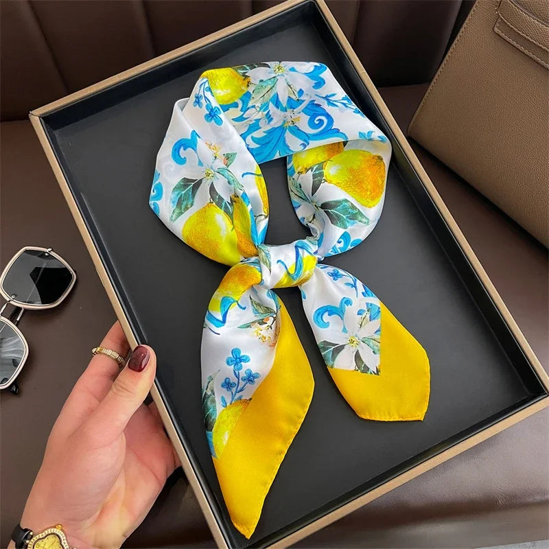 Foulard Carré 70×70 Cm Effet Soie Pashmina Mode