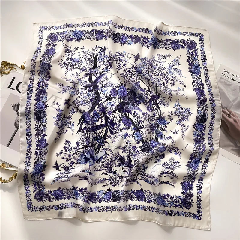 Foulard Carré 70×70 Cm Effet Soie Pashmina Mode