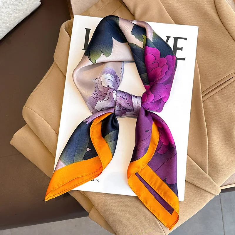 Foulard Carré 70×70 Cm Effet Soie Pashmina Mode