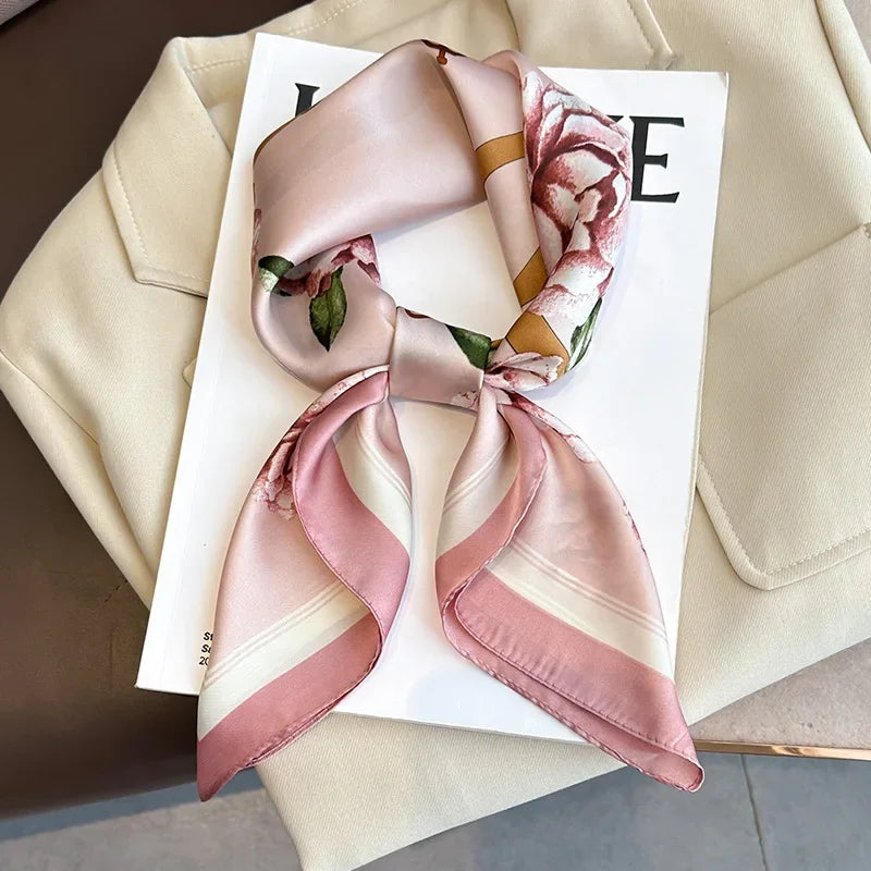 Foulard Carré 70×70 Cm Effet Soie Pashmina Mode