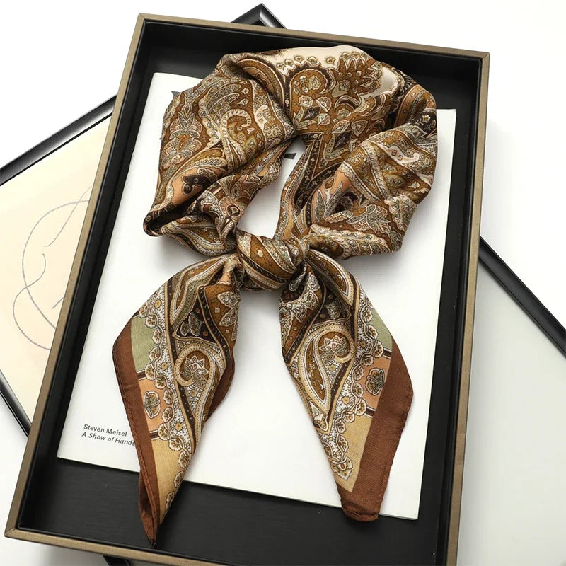 Foulard Carré 70×70 Cm Effet Soie Pashmina Mode