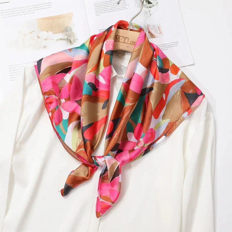 Foulard Carré 70×70 Cm Effet Soie Pashmina Mode