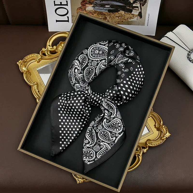 Foulard Carré 70×70 Cm Effet Soie Pashmina Mode
