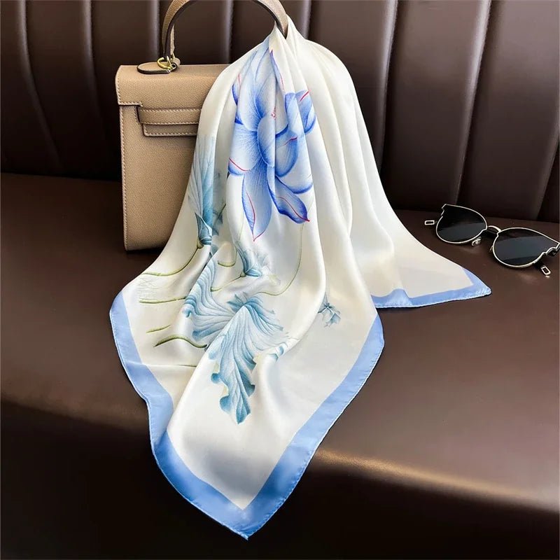 Foulard Carré 70×70 Cm Effet Soie Pashmina Mode