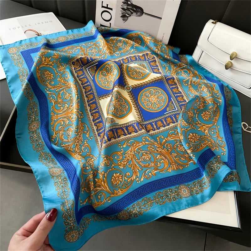 Foulard Carré 70×70 Cm Effet Soie Pashmina Mode