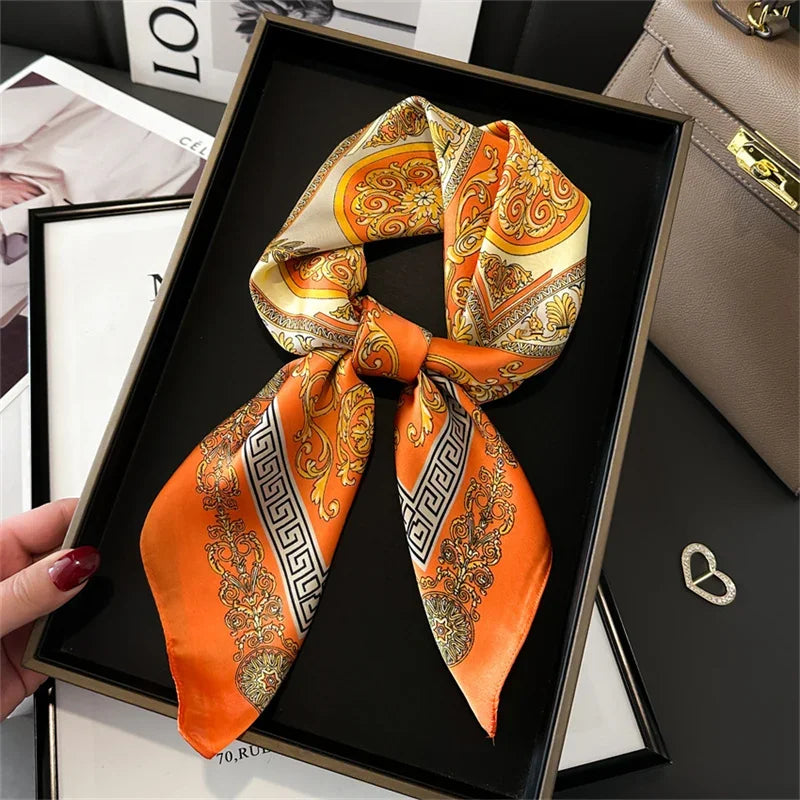 Foulard Carré 70×70 Cm Effet Soie Pashmina Mode