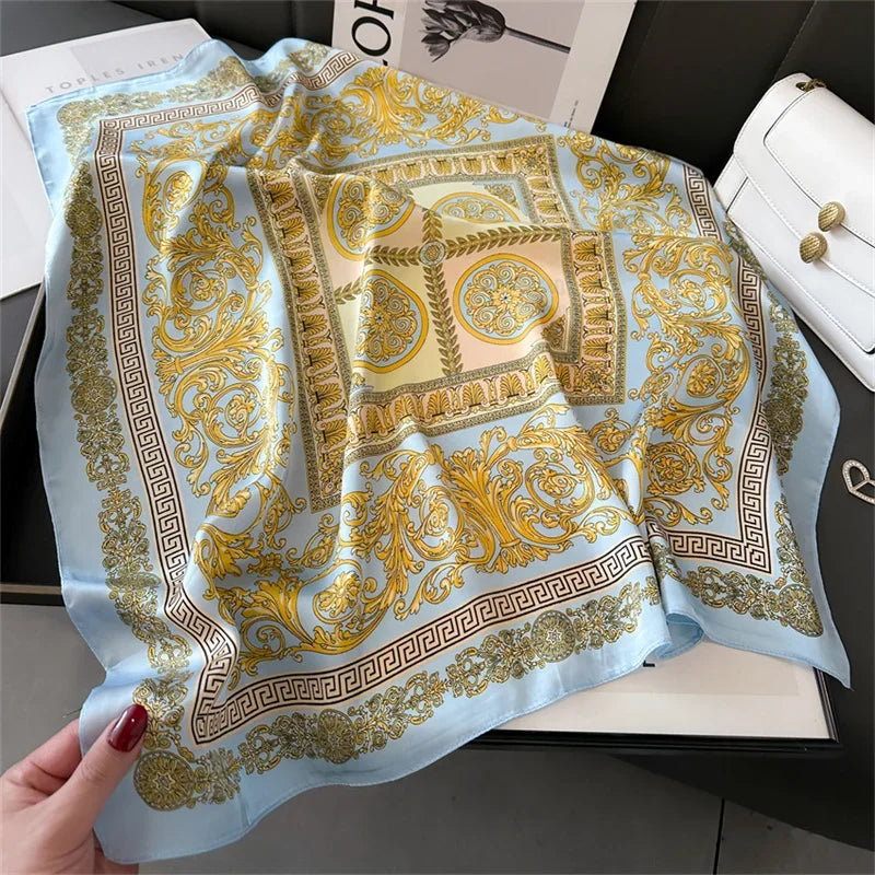 Foulard Carré 70×70 Cm Effet Soie Pashmina Mode