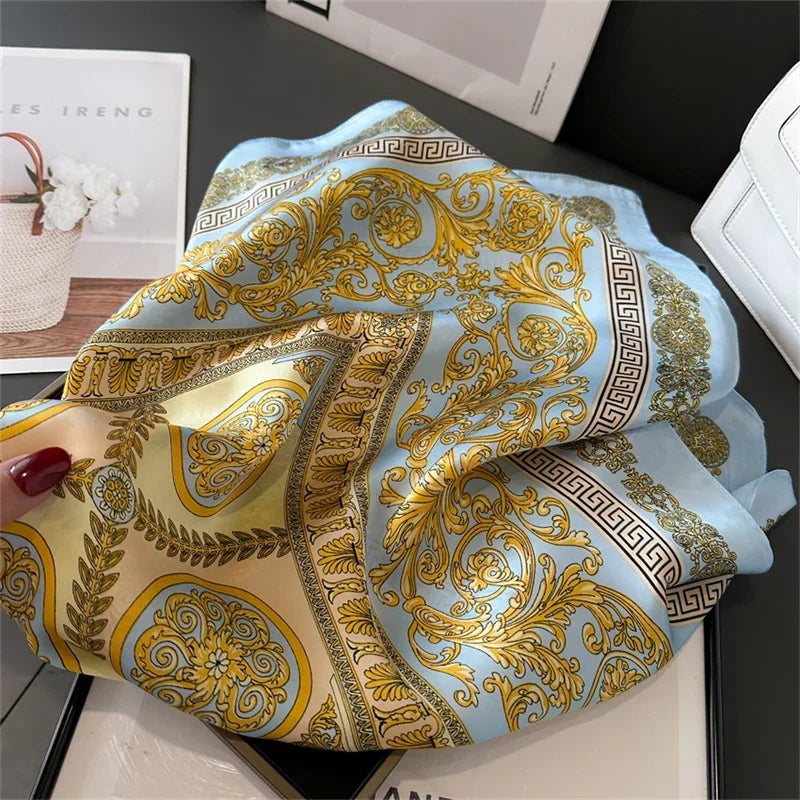 Foulard Carré 70×70 Cm Effet Soie Pashmina Mode