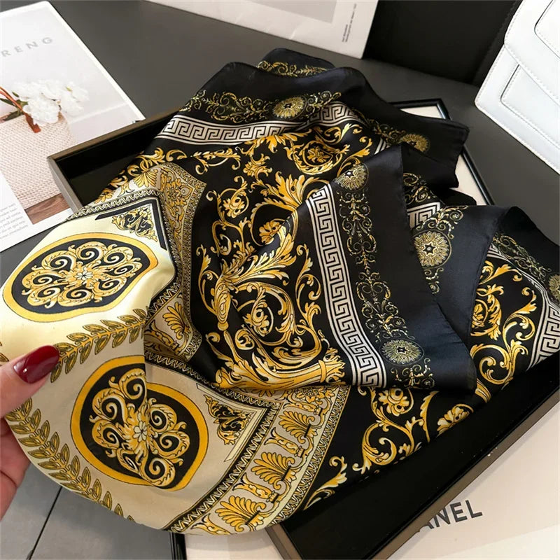 Foulard Carré 70×70 Cm Effet Soie Pashmina Mode