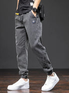Jean Cargo Baggy Homme Taille Élastique Pantalon Sarouel Denim