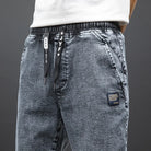 Jean Cargo Baggy Homme Taille Élastique Pantalon Sarouel Denim