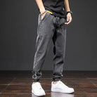 Jean Cargo Baggy Homme Taille Élastique Pantalon Sarouel Denim