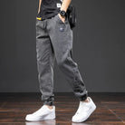Jean Cargo Baggy Homme Taille Élastique Pantalon Sarouel Denim