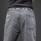 Jean Cargo Baggy Homme Taille Élastique Pantalon Sarouel Denim