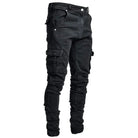 Jean Cargo Slim en Denim Élastique Taille Moyenne