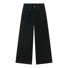 Jean Droit Décontracté Homme en Denim Coton Taille Mi-Haute Jambes Larges