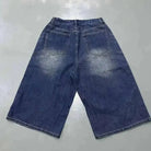 Jean Droit Décontracté Homme en Denim Coton Taille Mi-Haute Jambes Larges