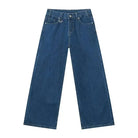 Jean Droit Décontracté Homme en Denim Coton Taille Mi-Haute Jambes Larges