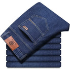 Jean Slim en Denim pour Homme Coupe Droite Mi-Taille