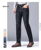 Jean Slim en Denim pour Homme Coupe Droite Mi-Taille