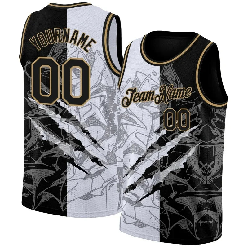 Maillot de Basket Imprimé 3D Nom et Numéro Personnalisable Polyester