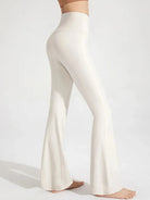 Pantalon Évasé Taille Haute Effet Gainant Coton pour Yoga et Course