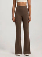 Pantalon Évasé Taille Haute Effet Gainant Coton pour Yoga et Course