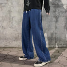 Pantalon Jean Jambe Large Streetwear Homme Coton Mélangé
