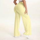 Pantalon Yoga Taille Mi-Haute en Nylon Extensible Peau Nue