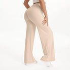 Pantalon Yoga Taille Mi-Haute en Nylon Extensible Peau Nue